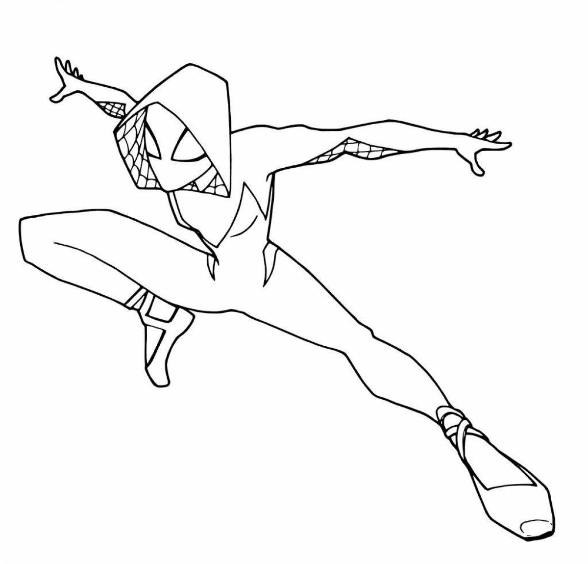 Coloring page charming gwen spider