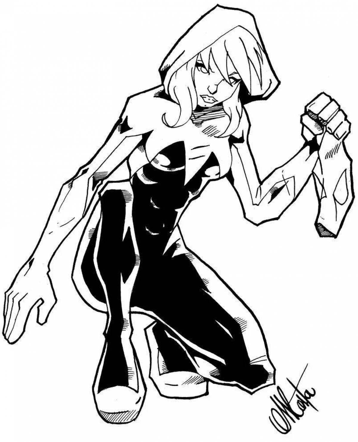 Spider gwen stylish coloring page