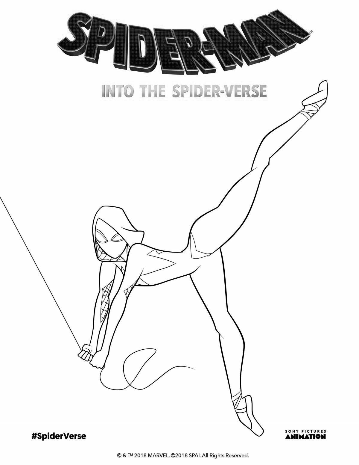 Spider Gwen's cool coloring page