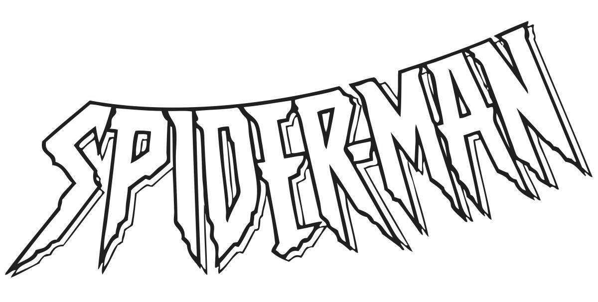 Artistically created marvel logo coloring page