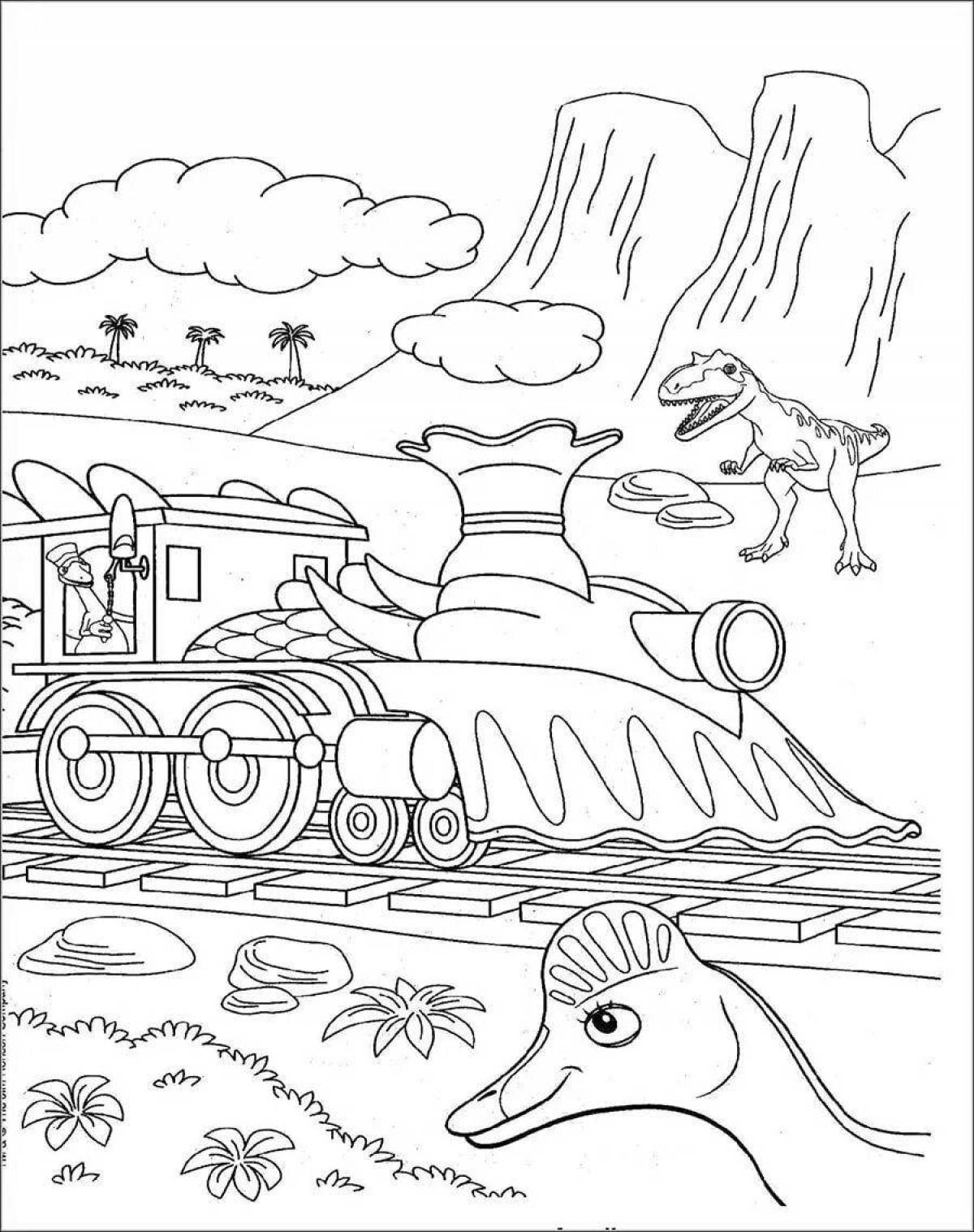 Bright dinosaur car coloring book