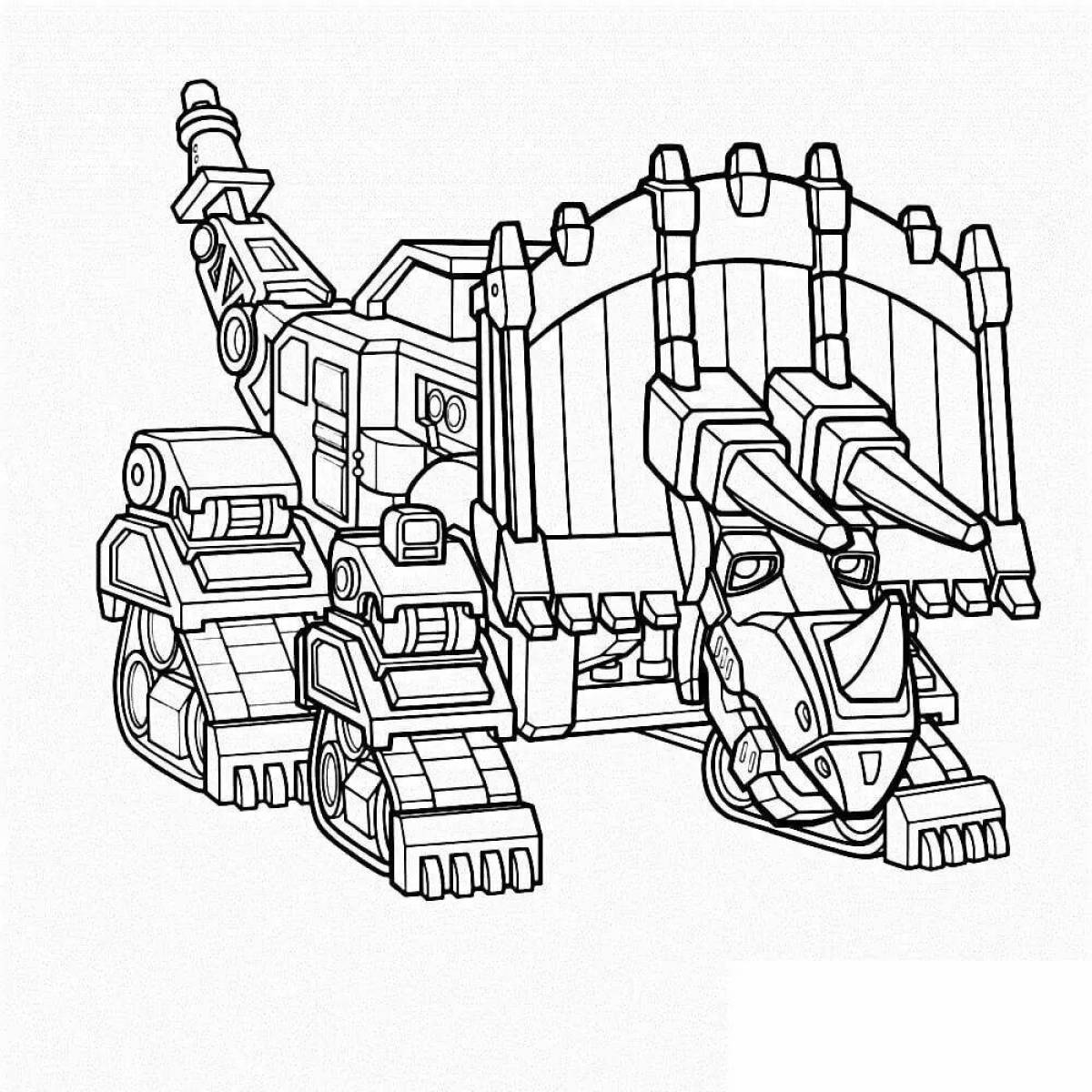 Gorgeous dinosaur car coloring page