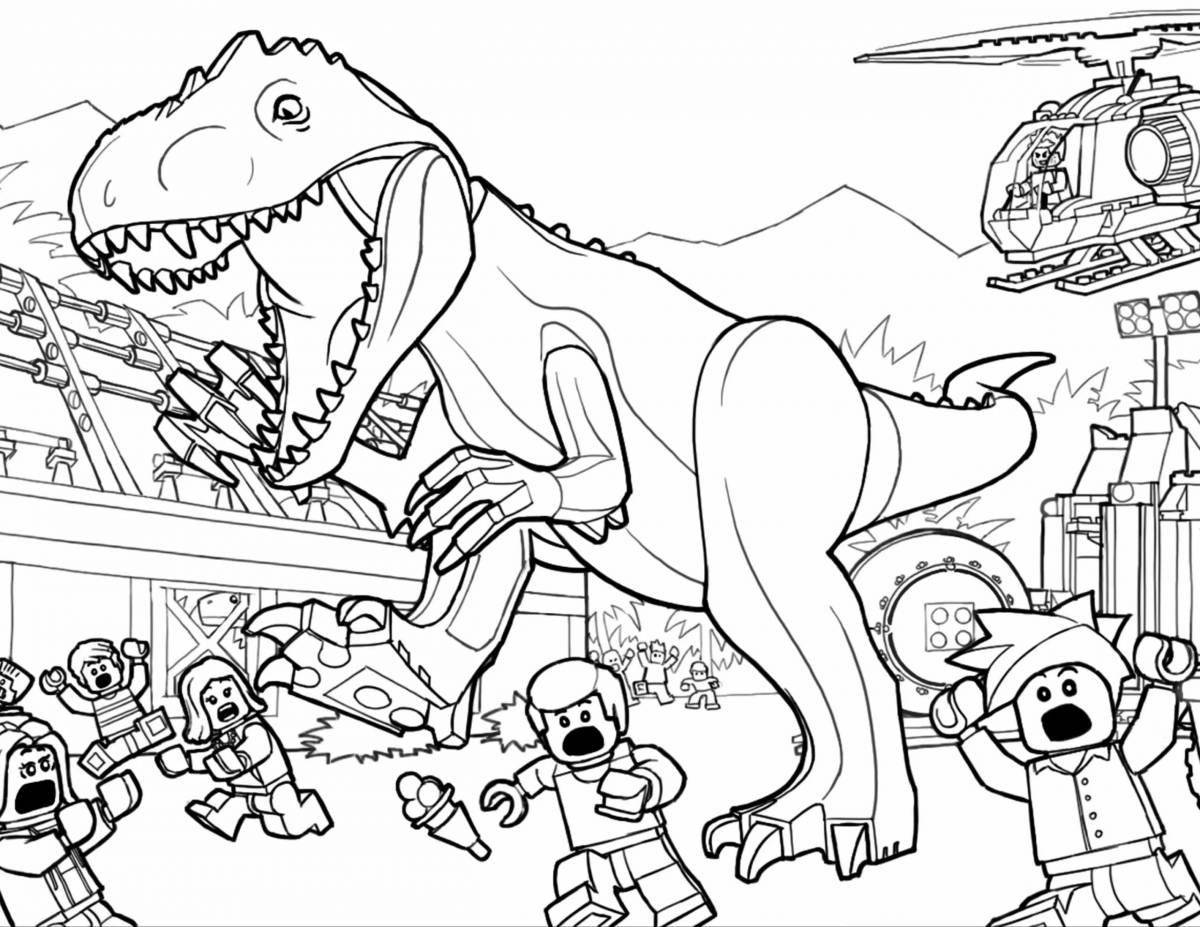 Coloring page bizarre dinosaur car