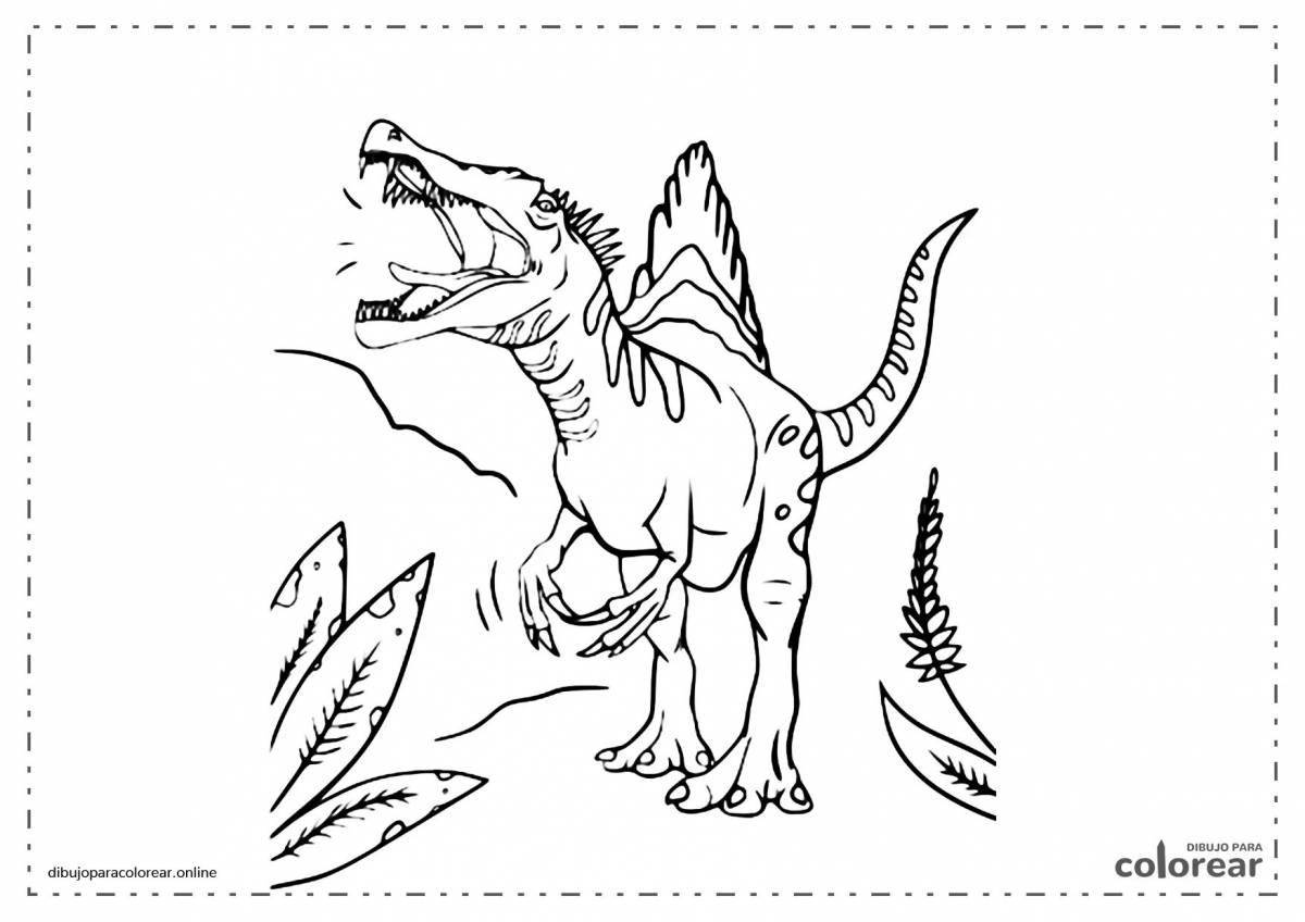 Причудливая машинка-динозавр раскраска