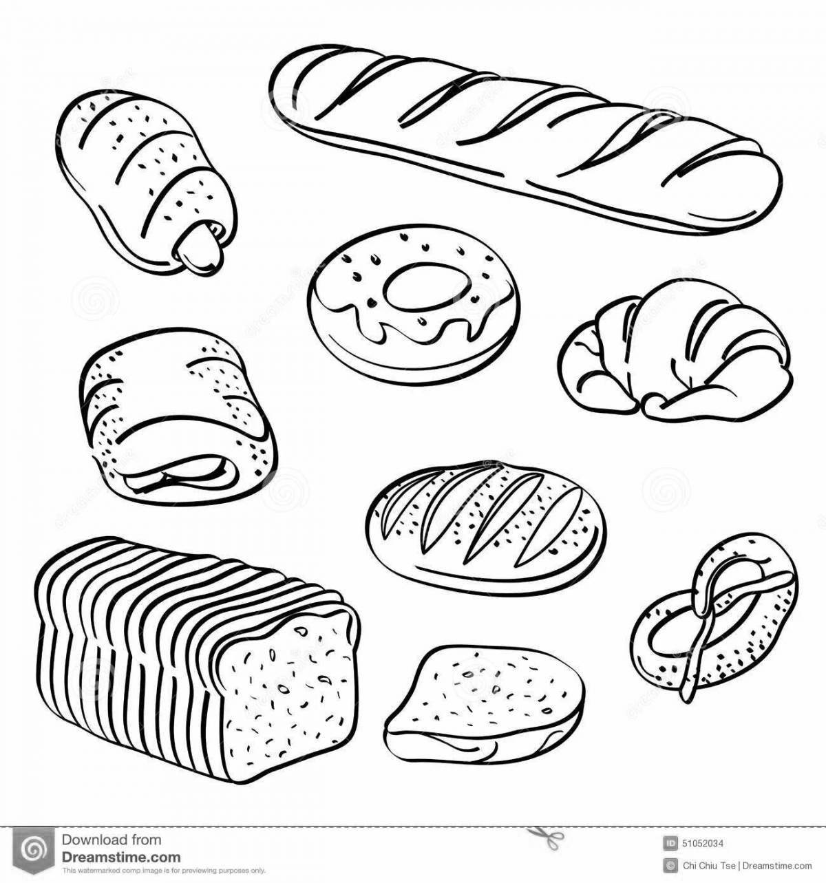 Coloring page fresh pastries