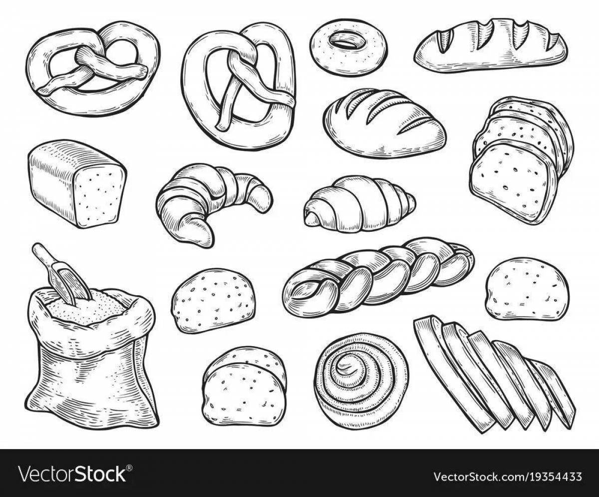 Раскраска Хлебобулочные изделия #3