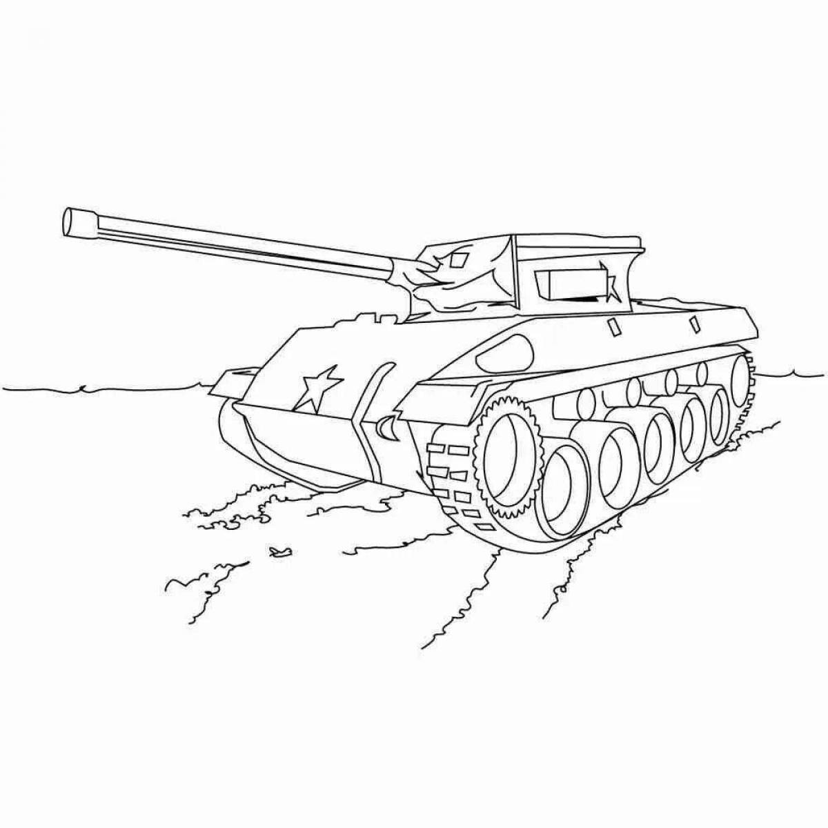 Innovative tank coloring book for kids