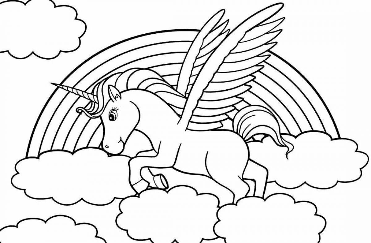 Perfect coloring picture of a unicorn