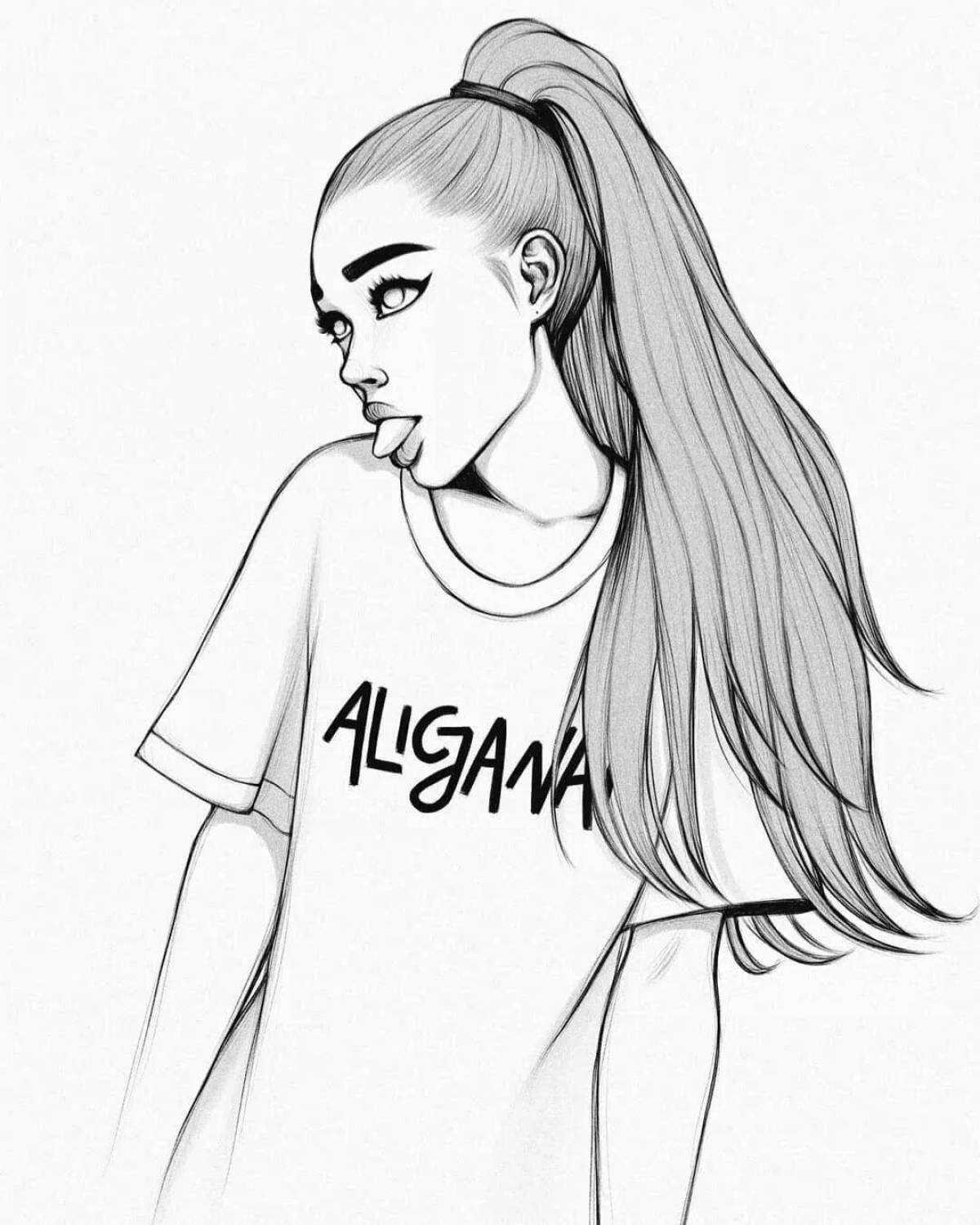 Ariana grande's gorgeous coloring page