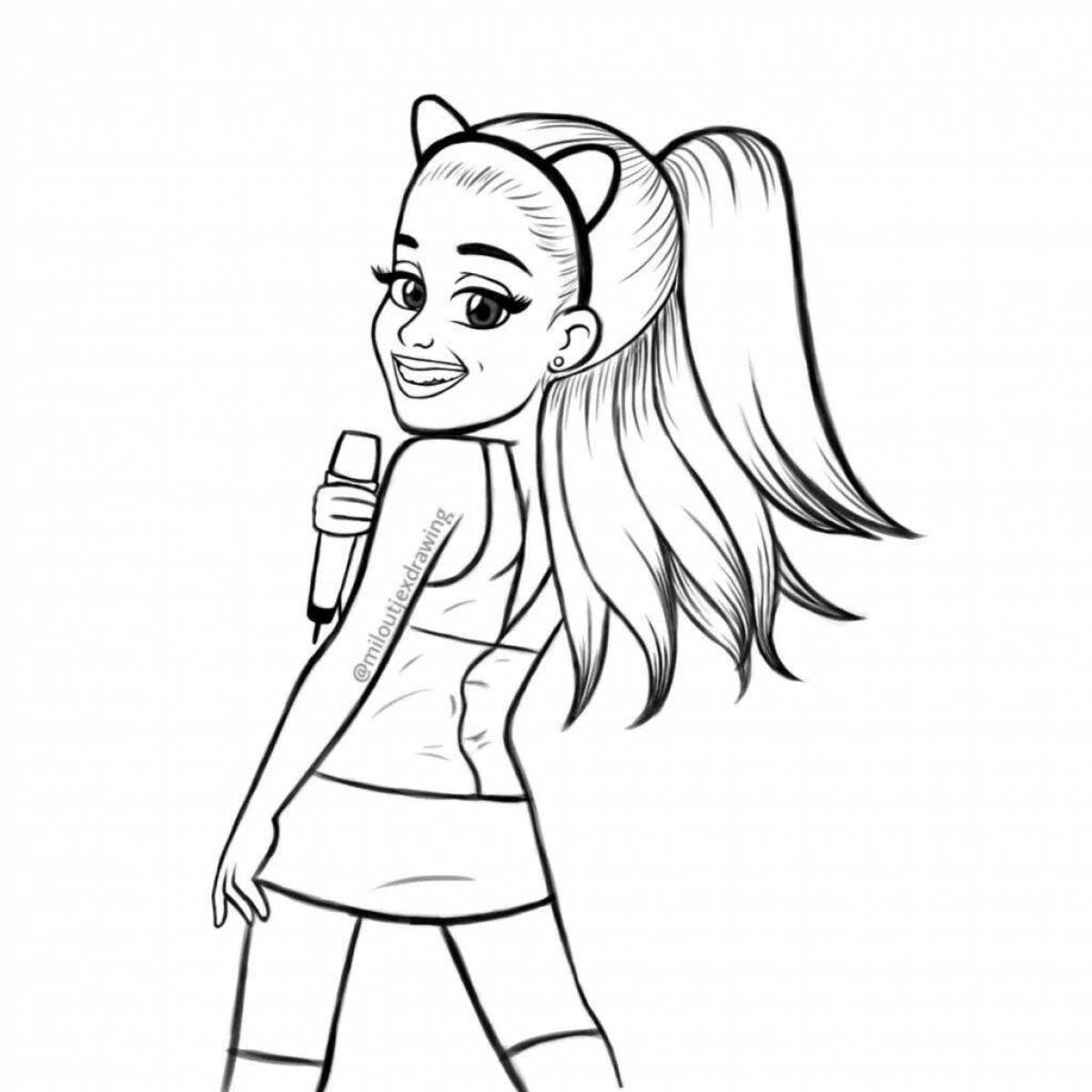 Ariana grande's awesome coloring page