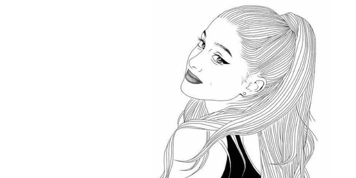 Ariana Grande's charming coloring page