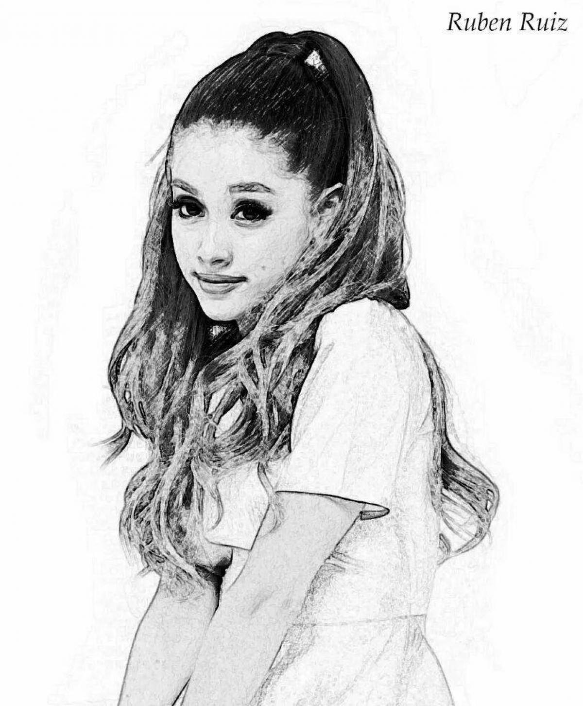 Ariana grande's lovely coloring page