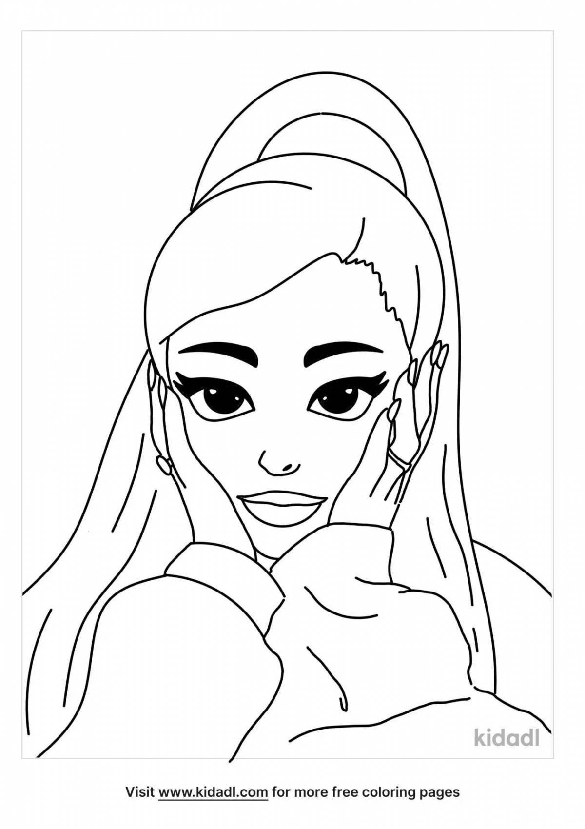 Ariana Grande's playful coloring page
