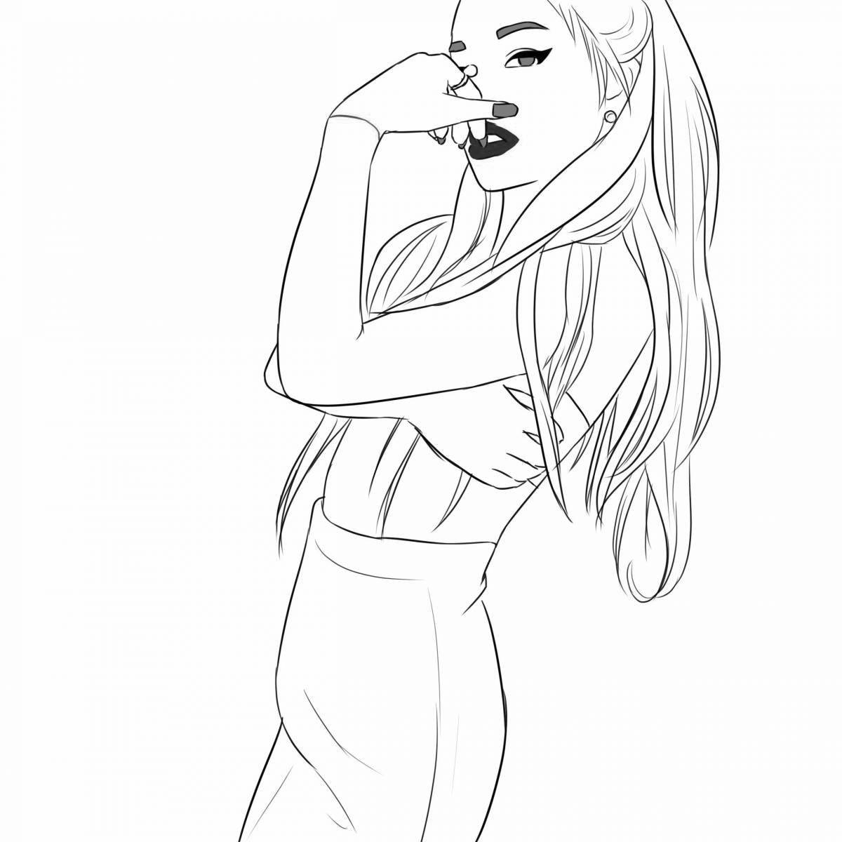 Coloring book glamor ariana grande