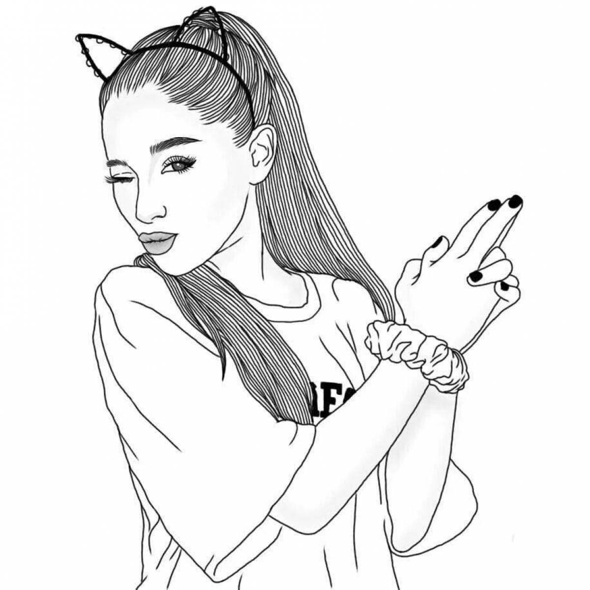 Ariana Grande's exquisite coloring page