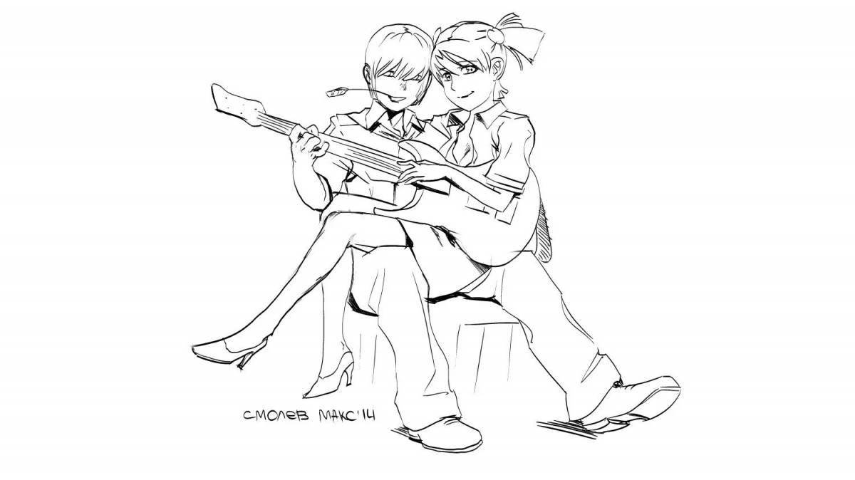 Peaceful endless summer coloring page