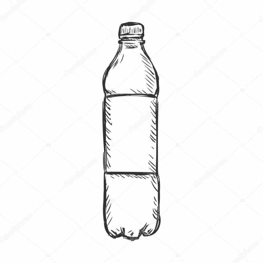 Пластиковая бутылка карандашом