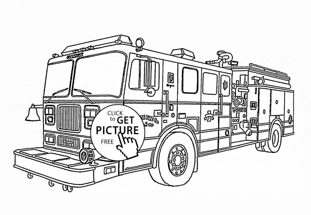 Раскраски про машины пожарные и полиция
