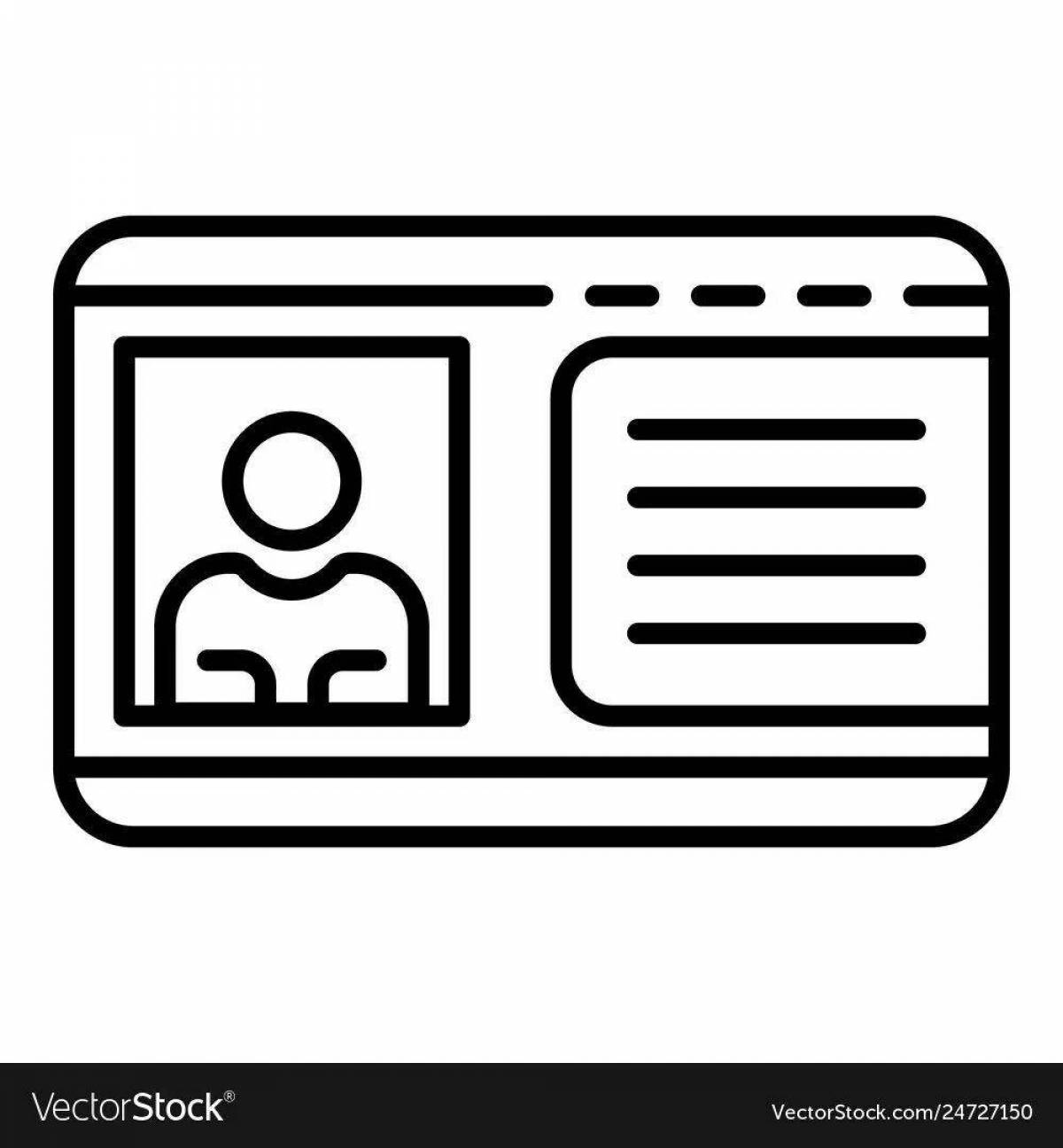 Colorful impressive driving license coloring page