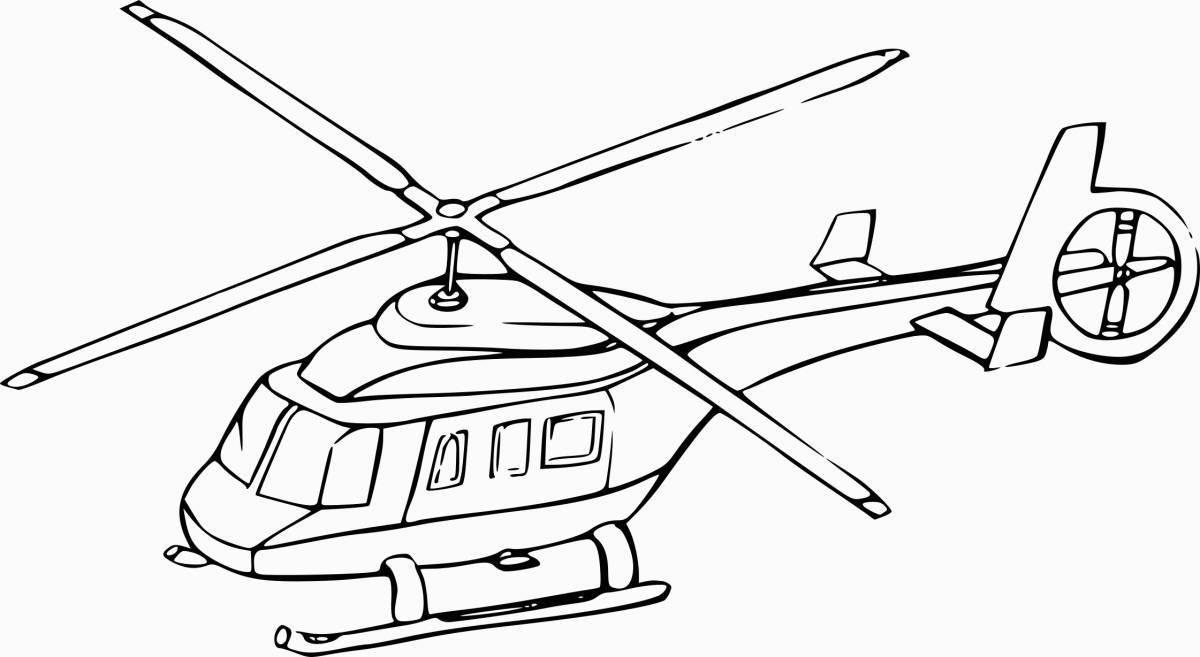 Majestic fire helicopter coloring page