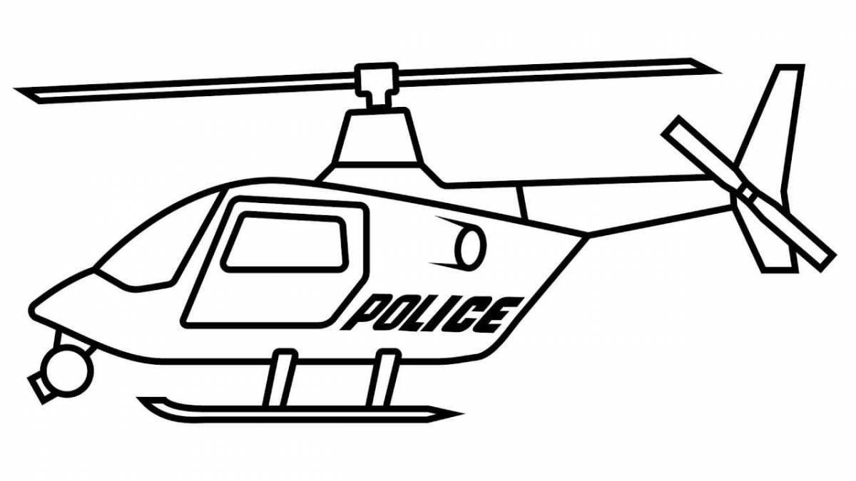Shiny firefighter helicopter coloring page
