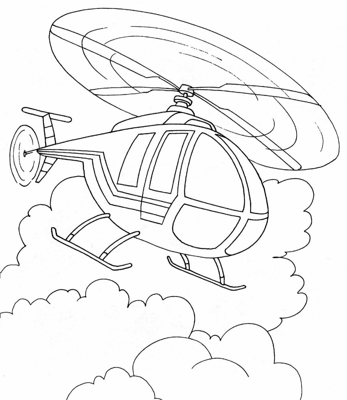 Awesome fire helicopter coloring page
