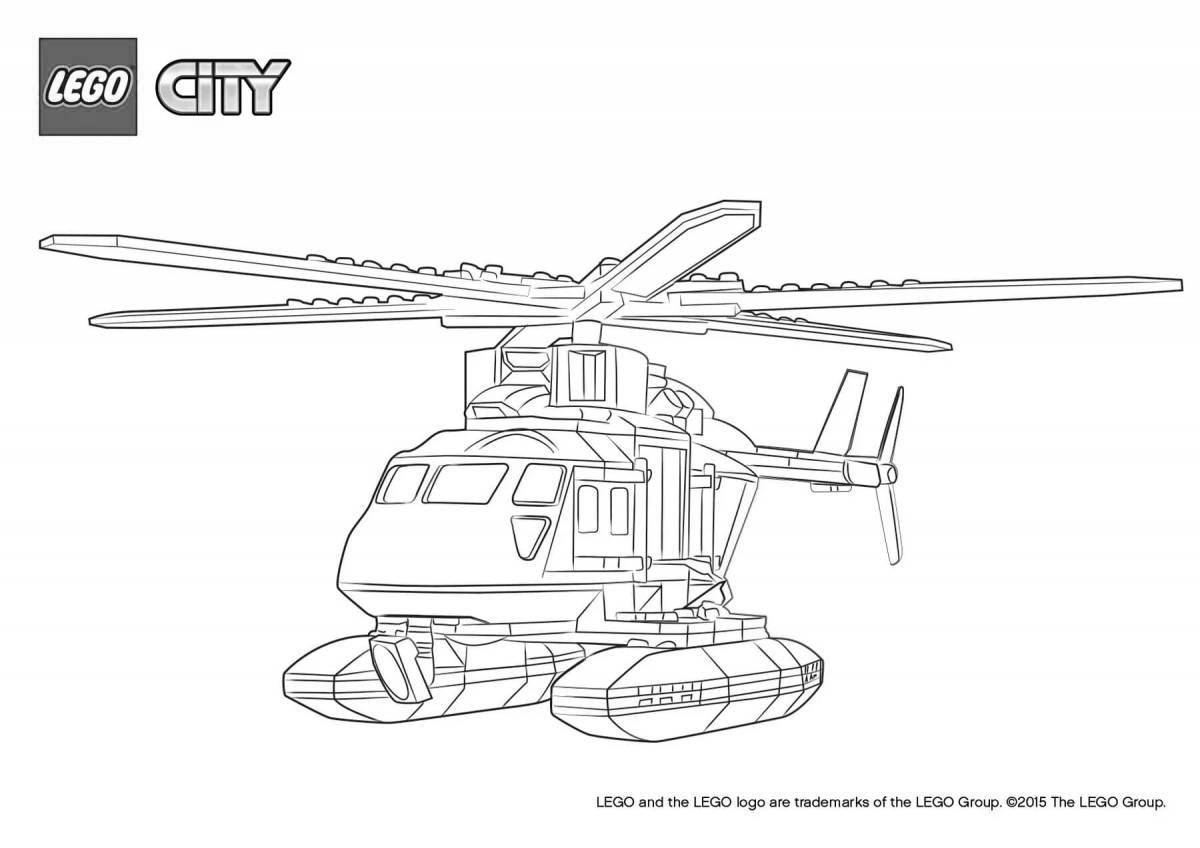 Exquisite fire helicopter coloring page