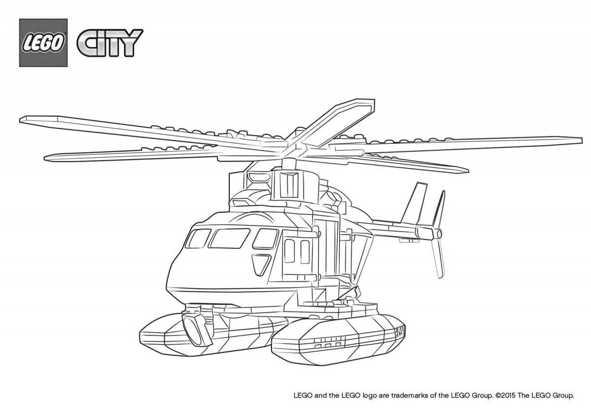 Раскраска изысканный пожарный вертолет