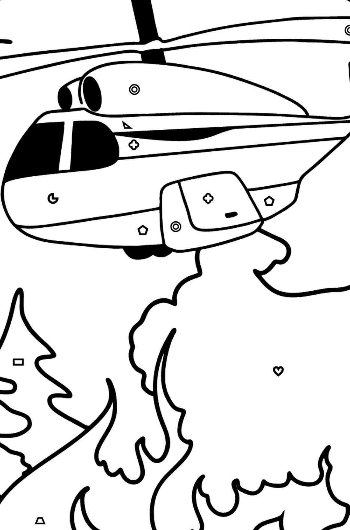 Flawless Fire Helicopter Coloring Page