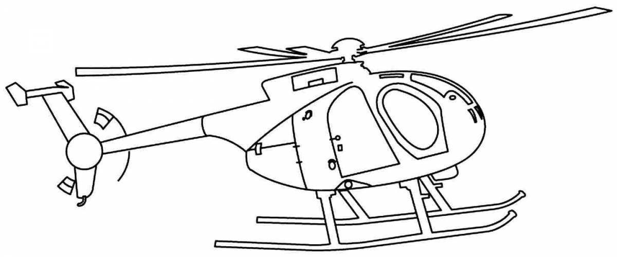 Раскраска очаровательный пожарный вертолет