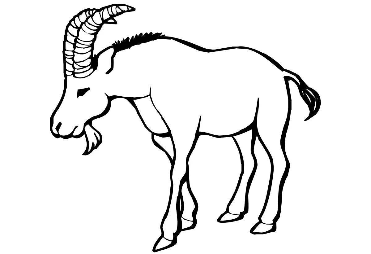 Mountain goat coloring page animated