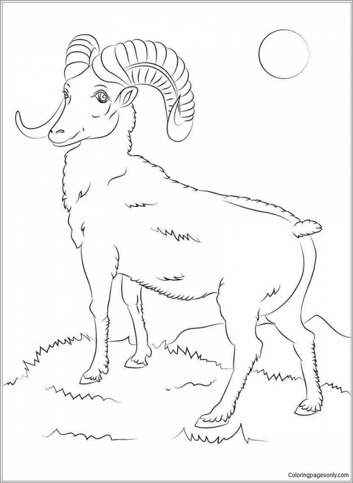 Living mountain goat coloring book
