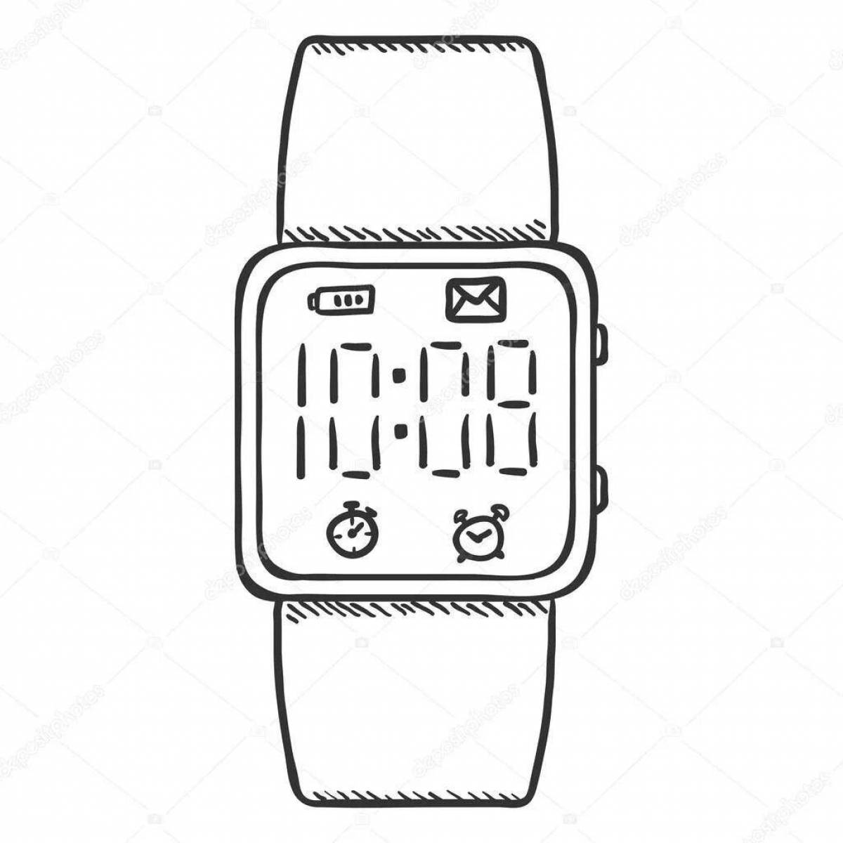 Colorful smart watch coloring book