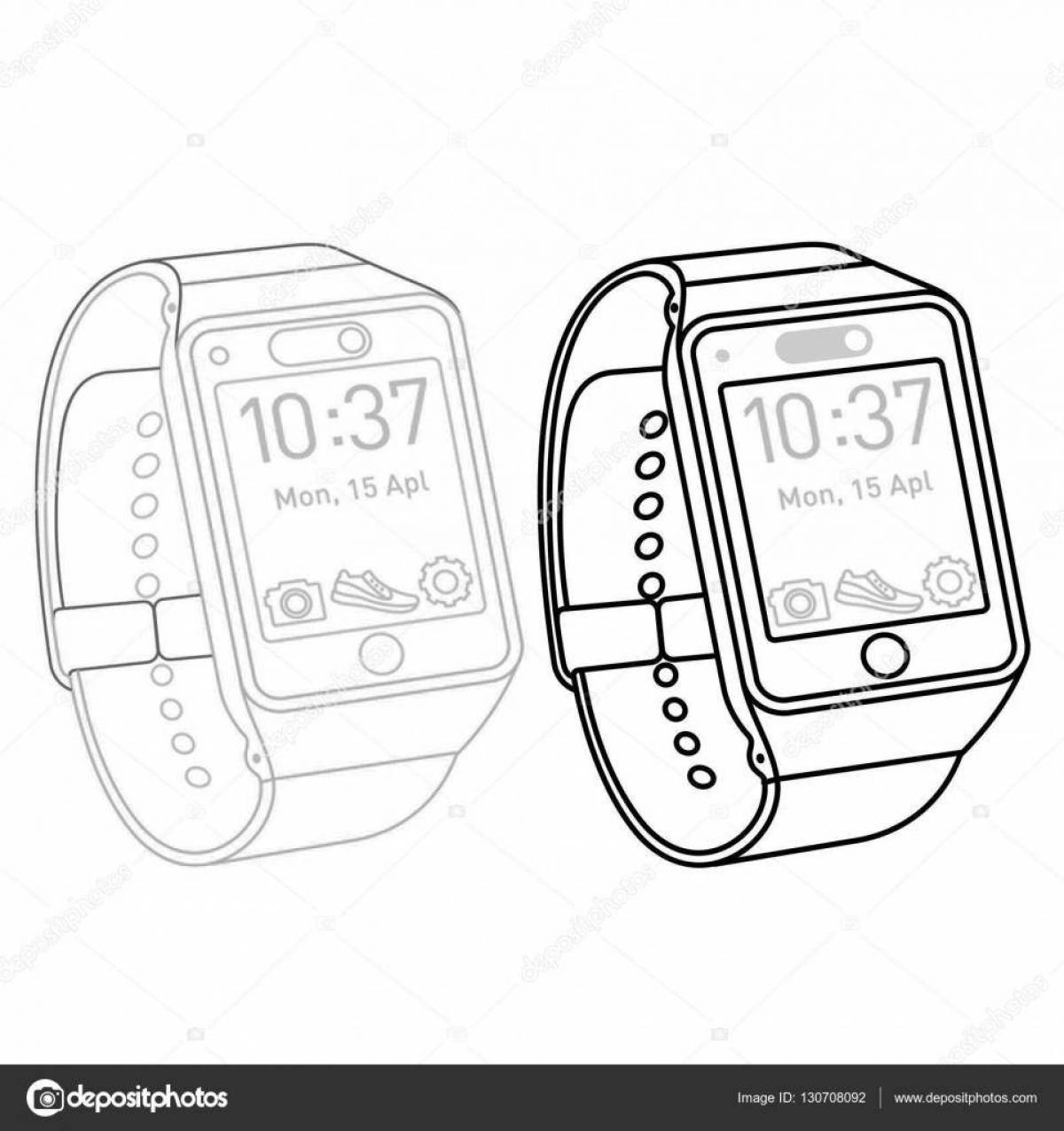Shiny smartwatch coloring page