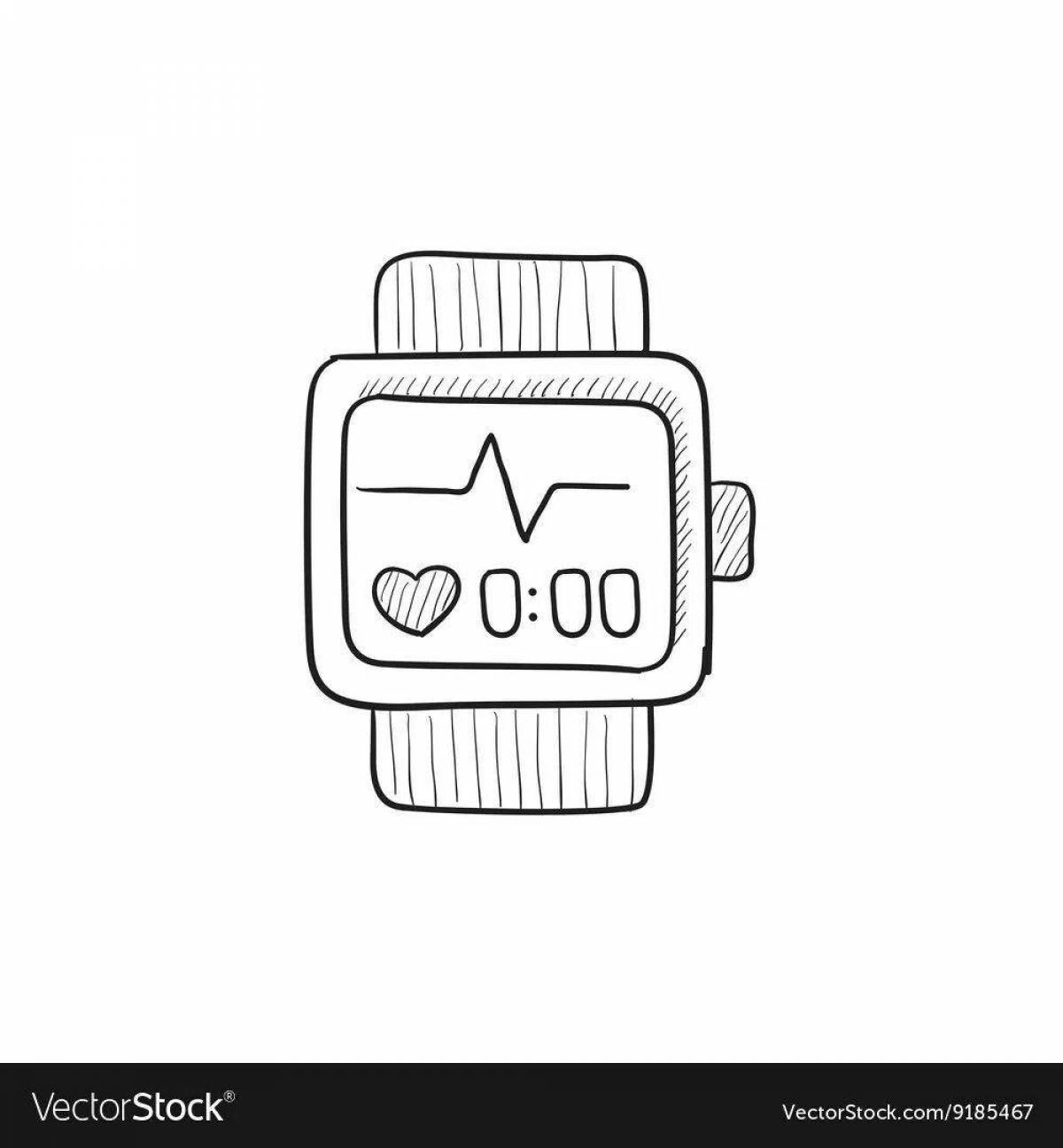 Animated smartwatch coloring page
