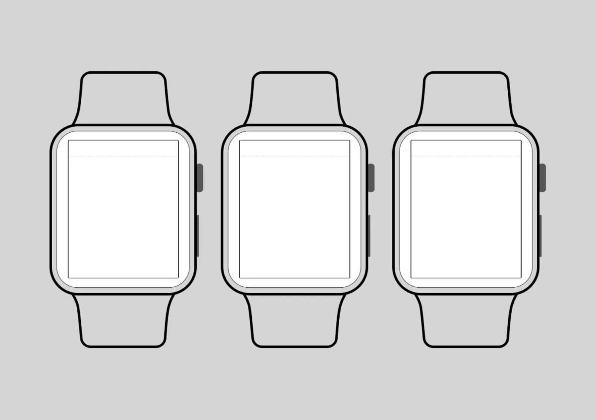 Adorable smart watch coloring page
