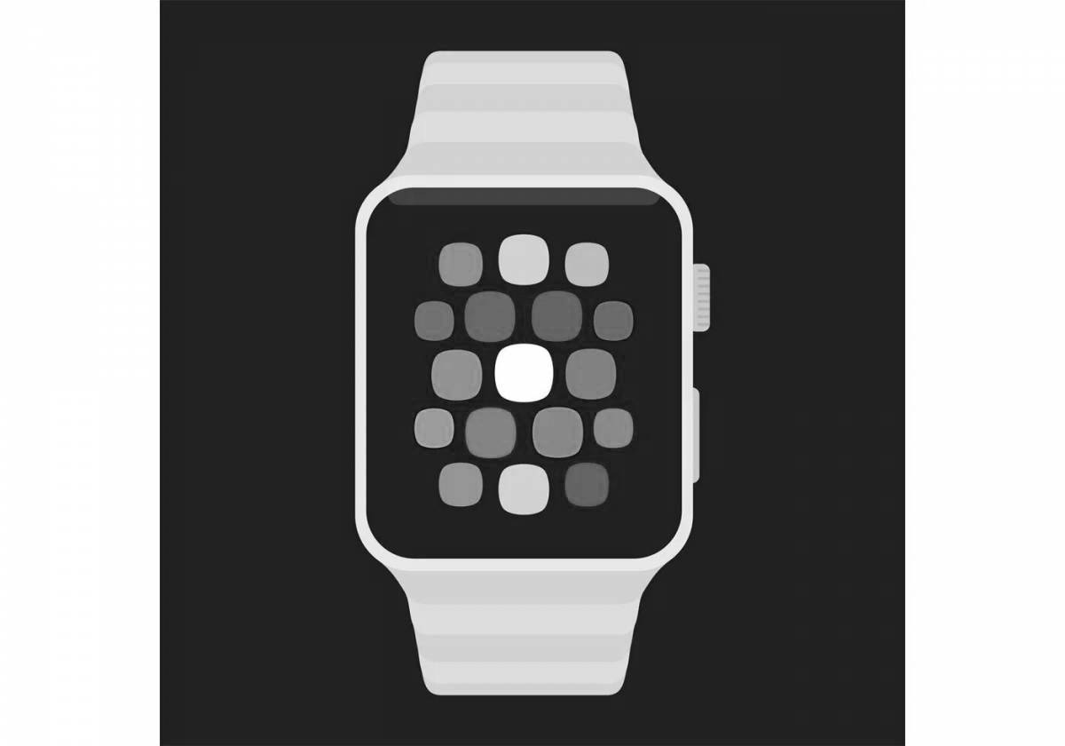 Playful smart watch coloring page