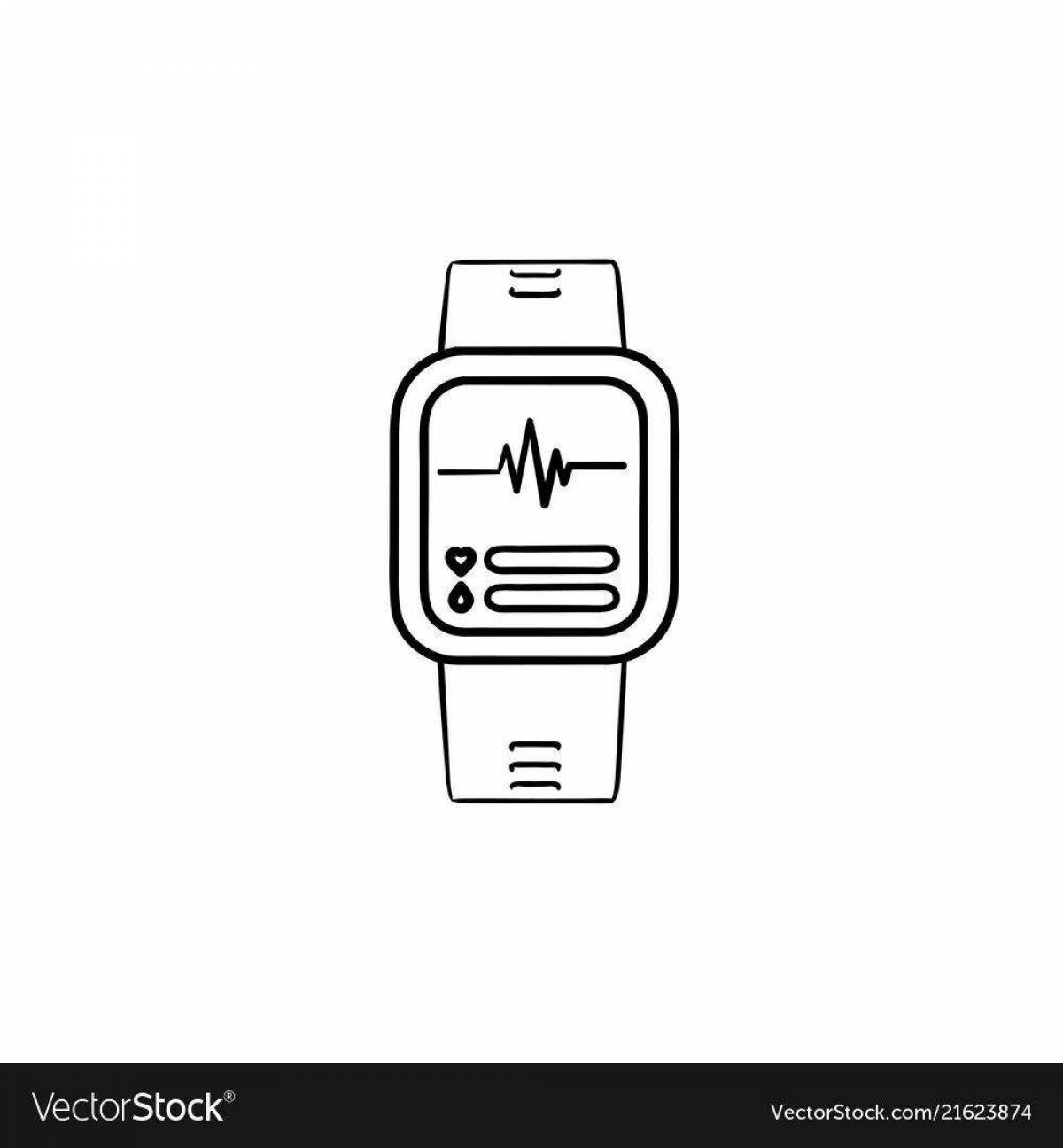 Humorous smart watch coloring page