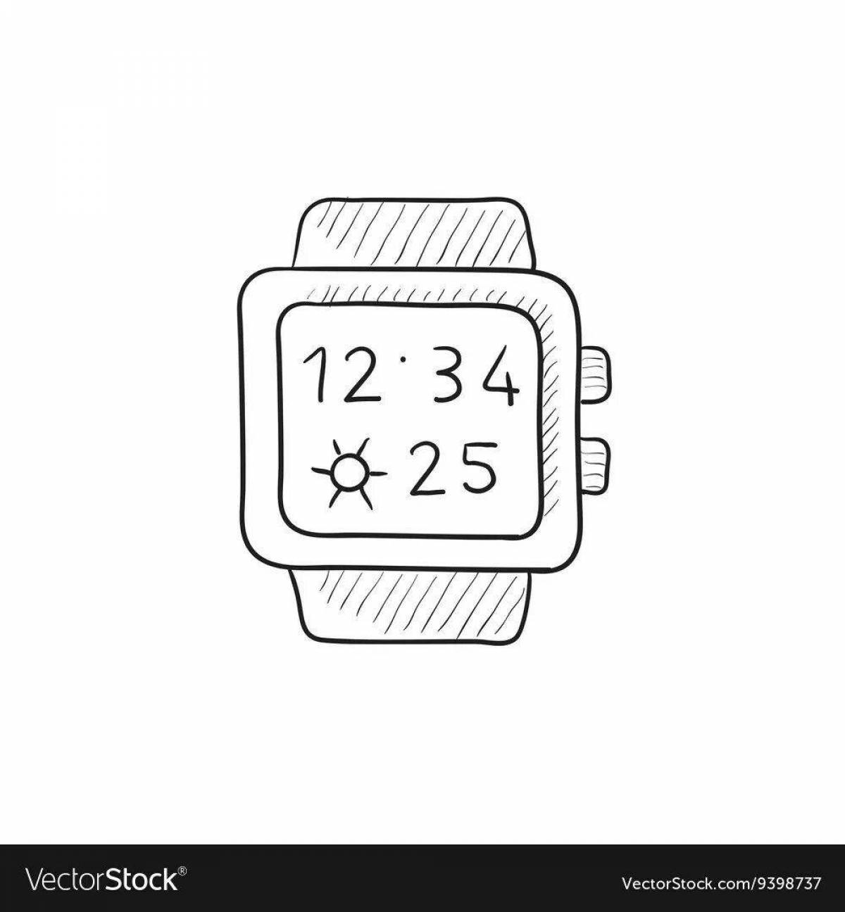 Amazing smart watch coloring page