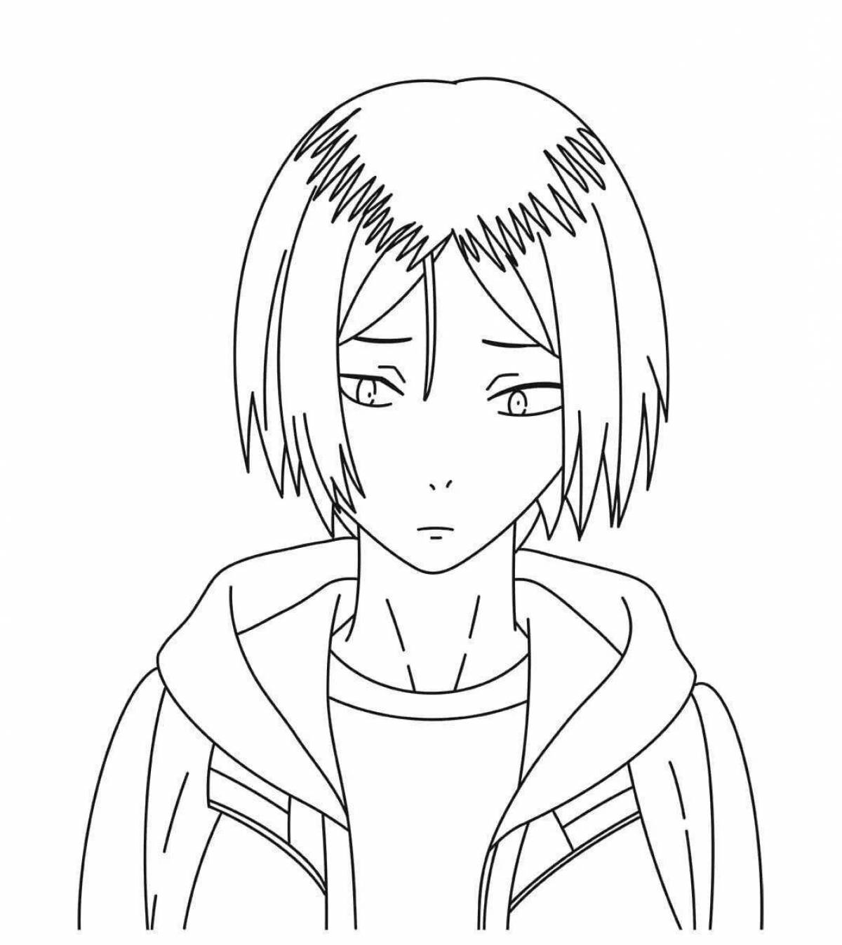 Cute anime pencil coloring page