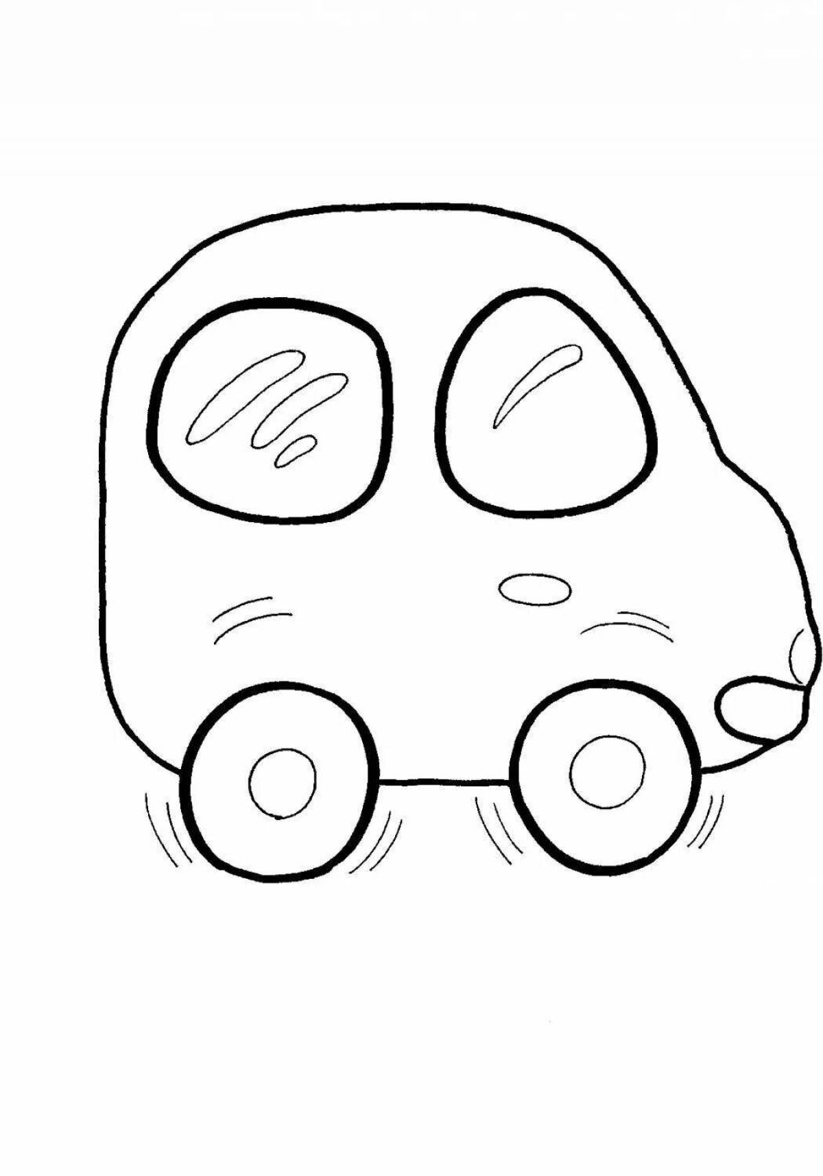 Colorful car coloring page