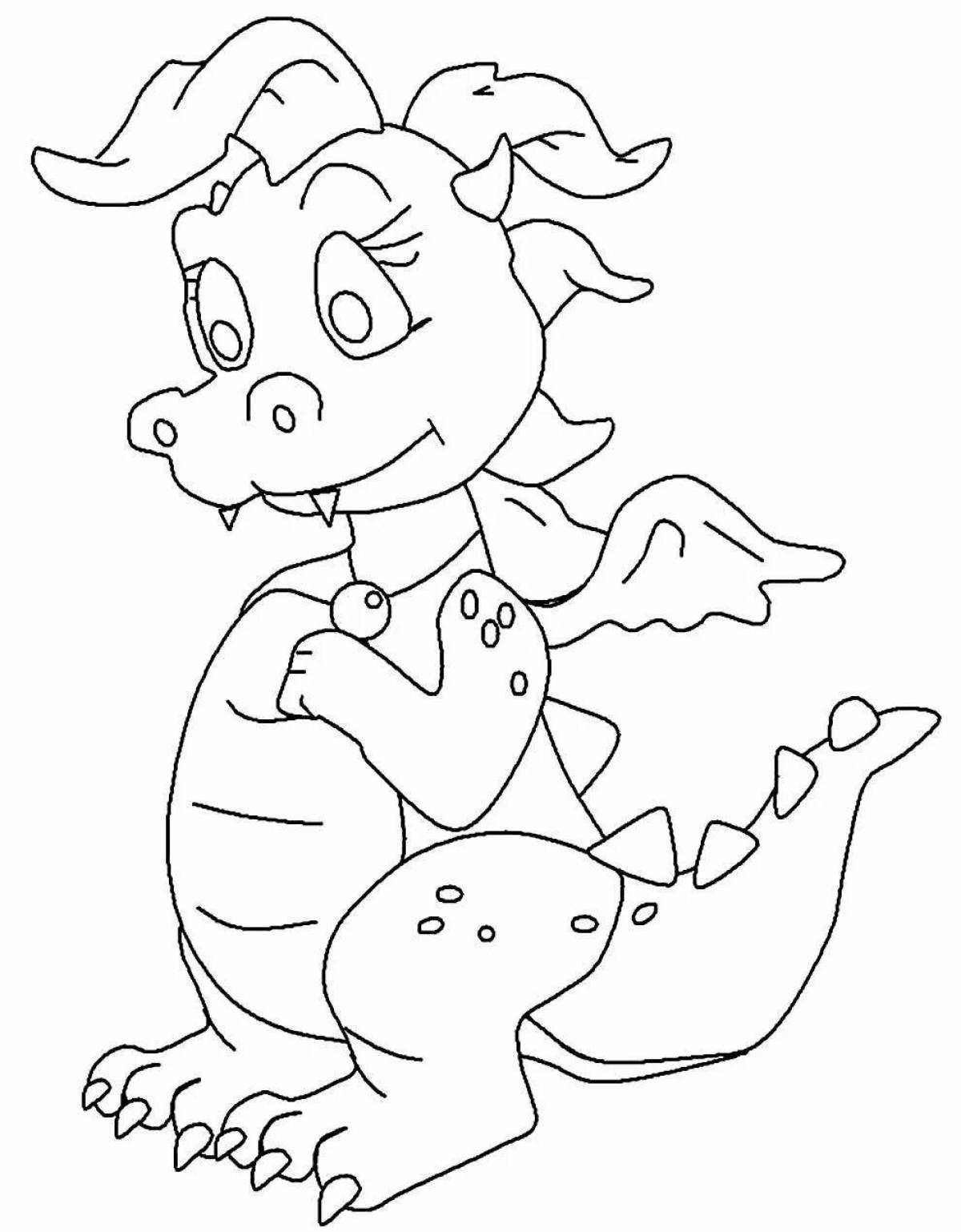 Charming coloring dragon new year