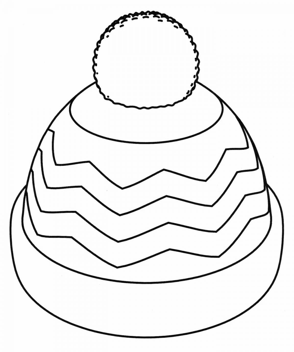 Colourful hat coloring page