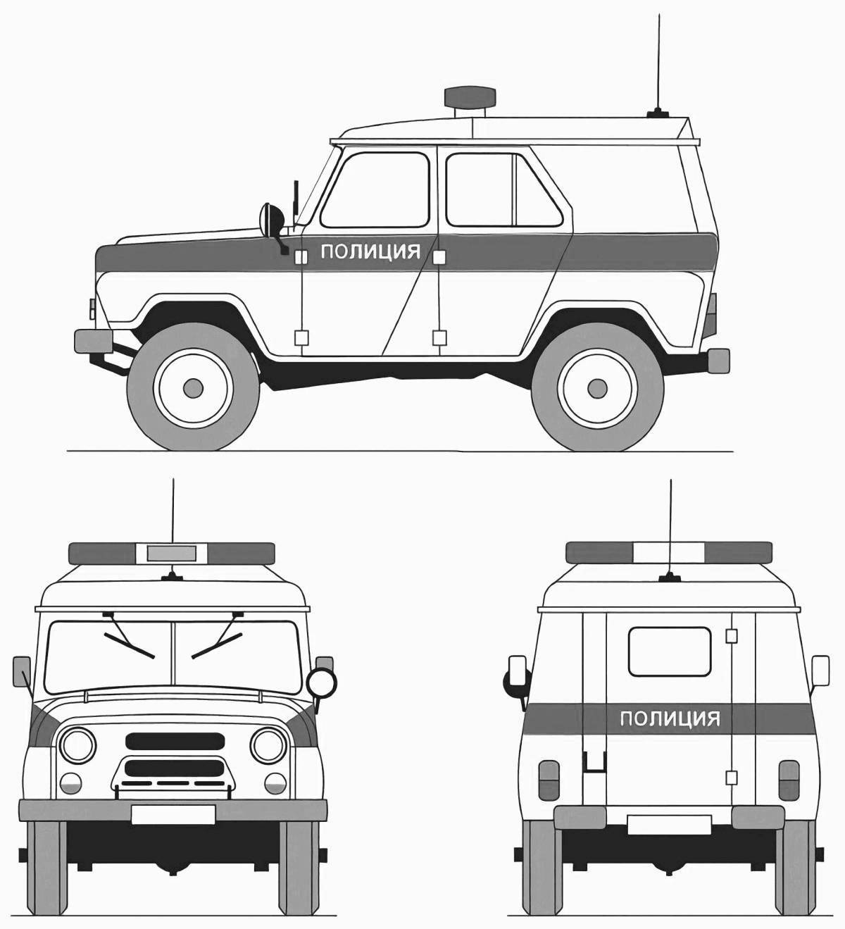 Раскраски полицейские авто