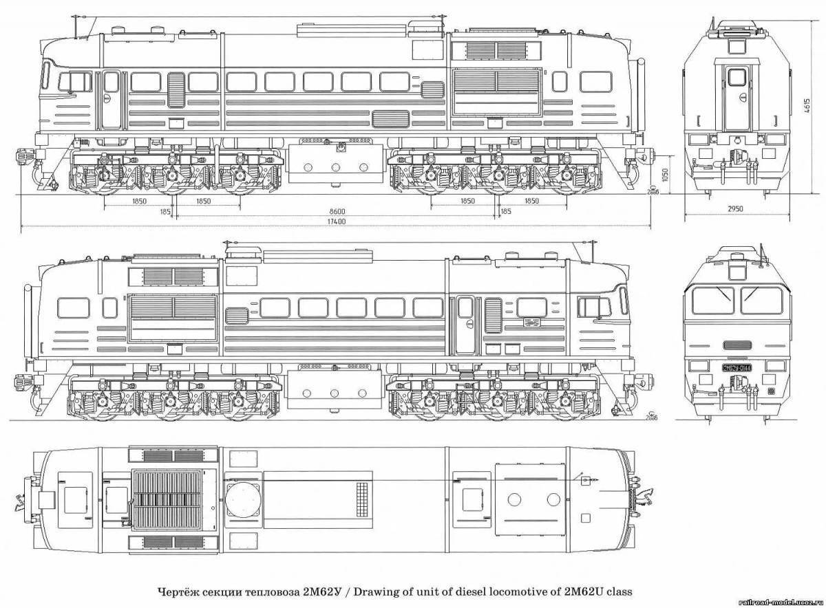 Веселая раскраска поезда ed4m