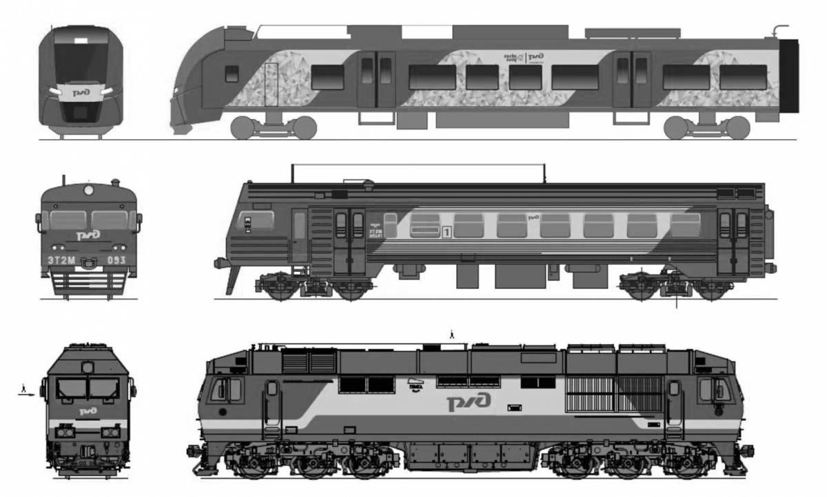 Great ed4m train coloring page