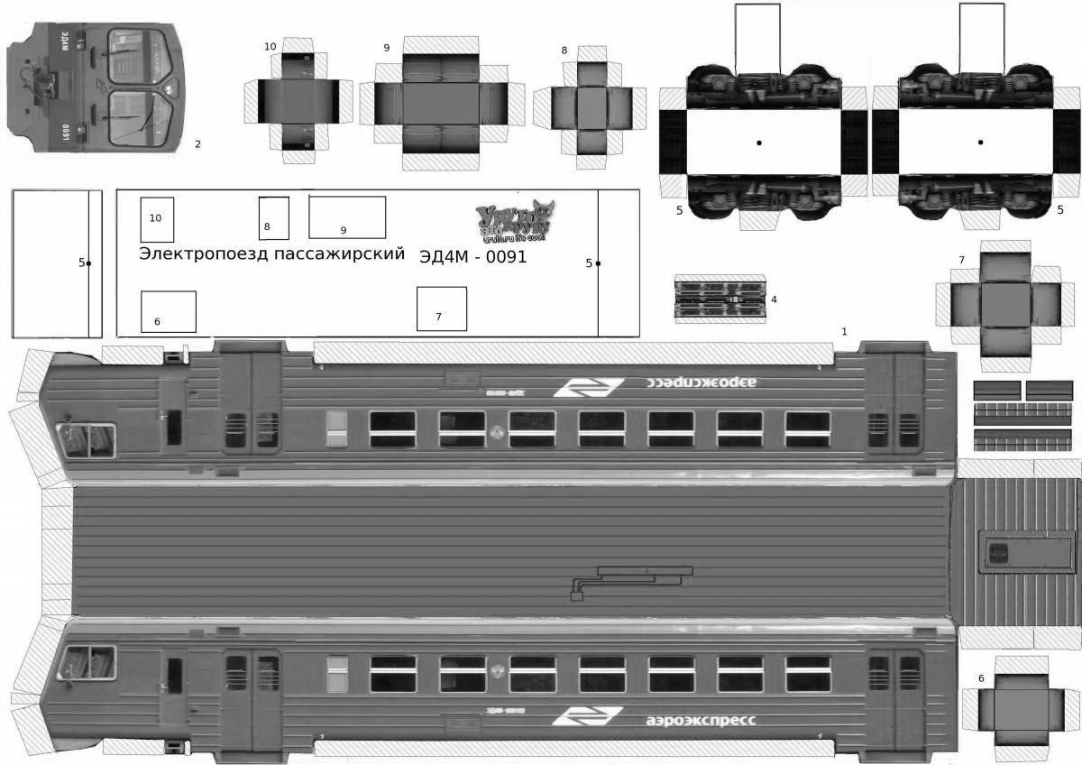 Милая страница раскраски поезда ed4m