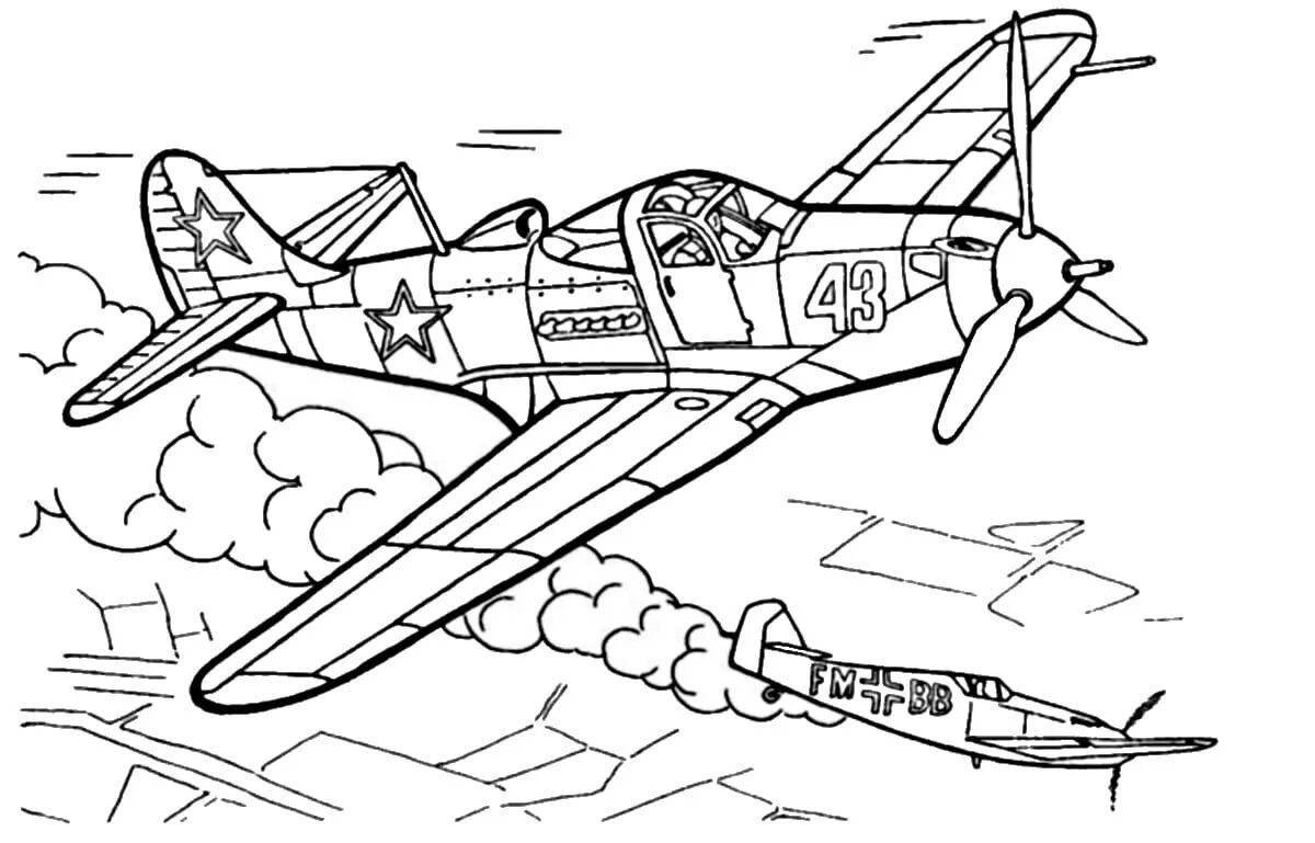 Bright wow plane coloring page