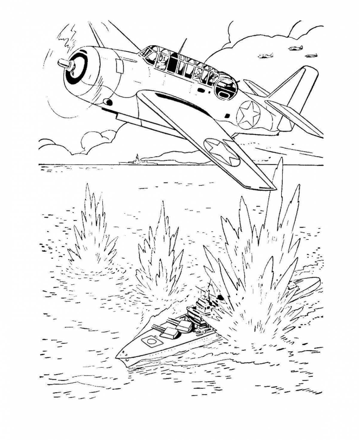 Great wow plane coloring page