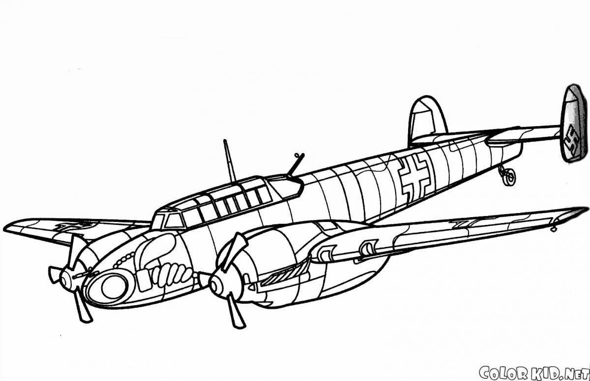 Fantastic wow plane coloring page